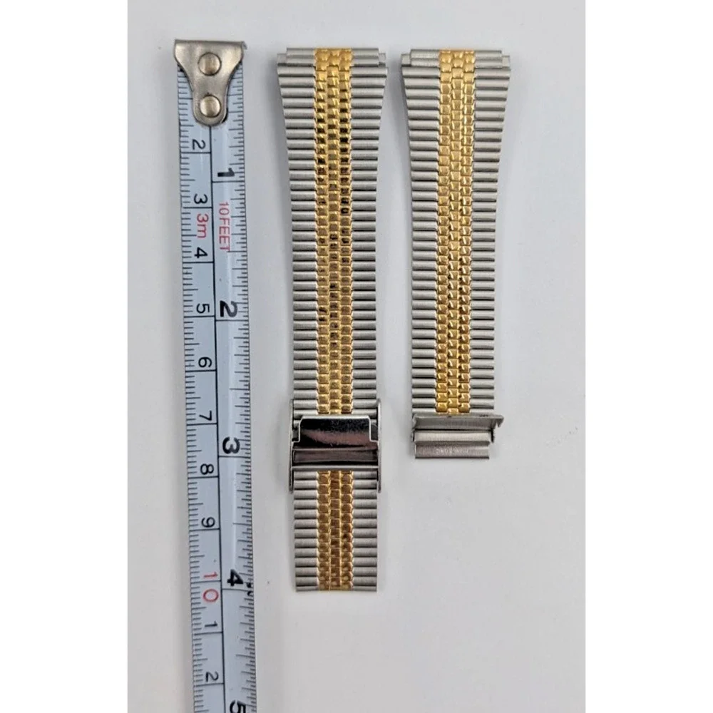 Speidel Gold Silver Stainless Steel Men Watch Band